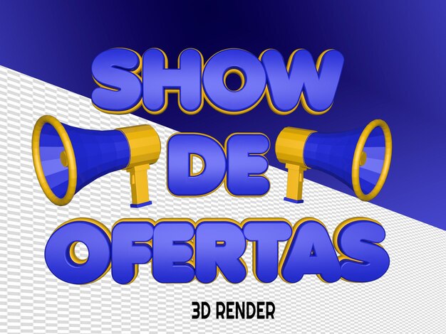 PSD 3d render show de ofertas 02