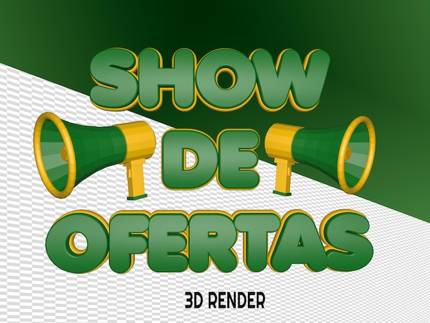PSD 3d render show de ofertas 03