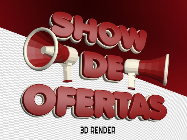 PSD 3d render show de ofertas 04