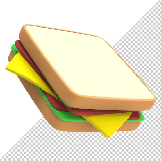 PSD psd 3d-renderillustrationssandwich isoliert