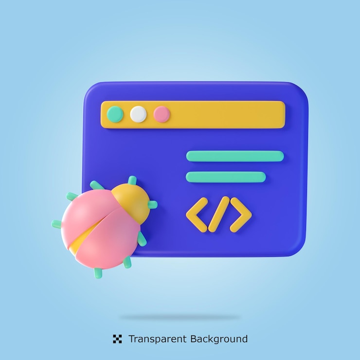 PSD psd 3d rendering bug detected 3d icon isolated illustration