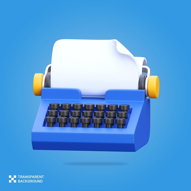 PSD 3D-Rendering der Schreibmaschine