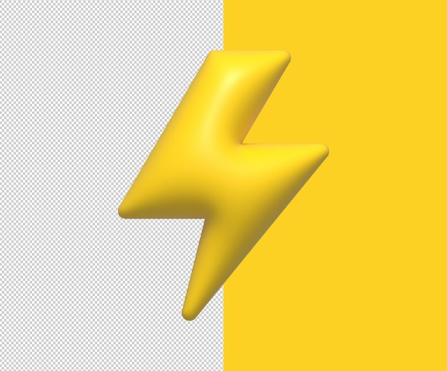 PSD 3D-Rendering des Flash-Donner-Symbols