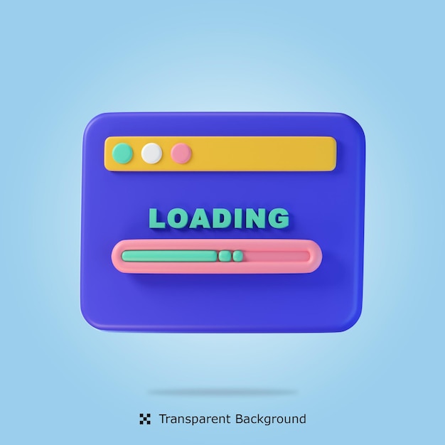 PSD 3d rendering Loading Page 3d icon isolated illustration