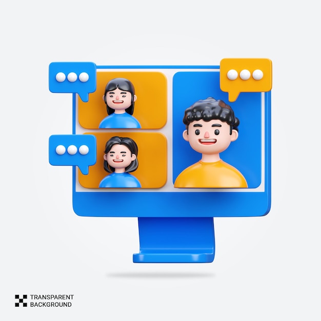 PSD 3D-Rendering-Treffen-Symbol