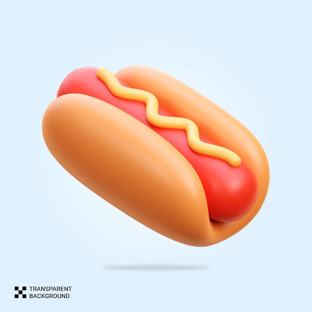 Psd 3d-rendering von hotdog-iconen