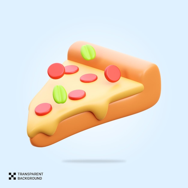 Psd 3d-rendering von pizzascheiben-symbol