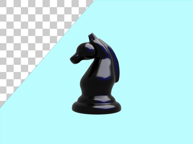 PSD psd 3d renderização realista de peças de xadrez em um fundo transparente