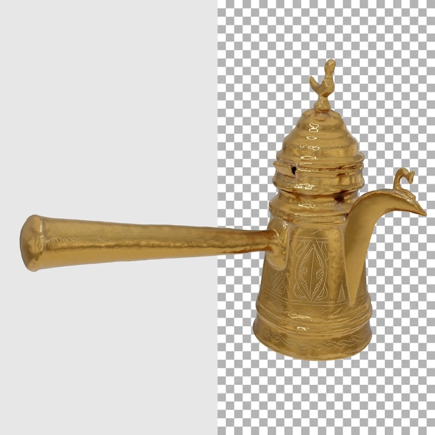 PSD 3d renderización de café árabe vista delantera