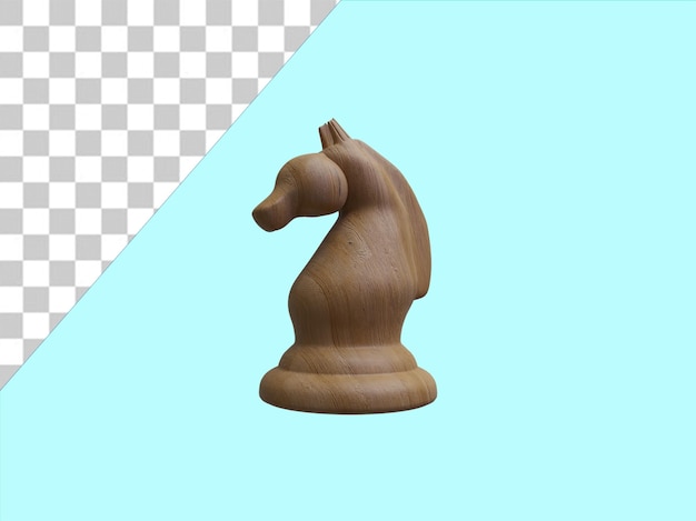 Psd 3d renderización realista de una pieza de ajedrez en un fondo transparente