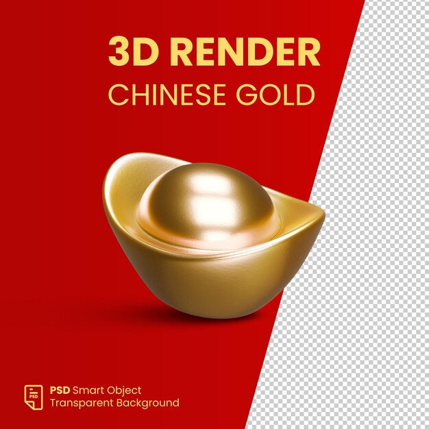 PSD psd 3d renderizado de la vista superior de oro chino