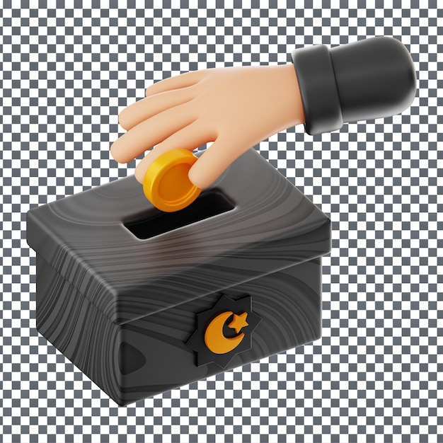 PSD 3D Safe Box-Symbol auf isoliertem und transparenten Hintergrund