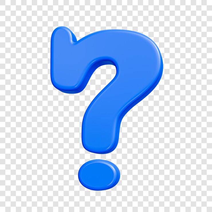 PSD psd 3d signo de interrogación azul en fondo transparente