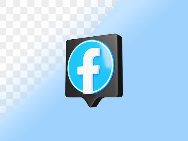 PSD 3D-Social-Media-Symbol Facebook