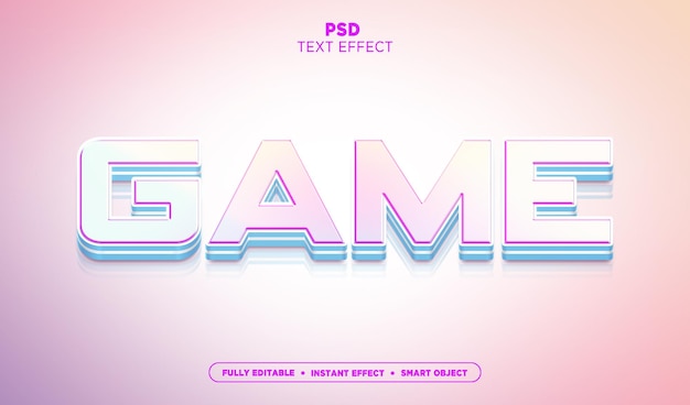 PSD 3D-Spieltextstil mit Farbverlauf
