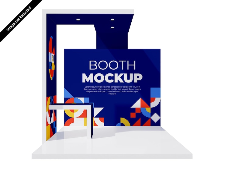 PSD psd 3d stand stand evento exposição mockup template
