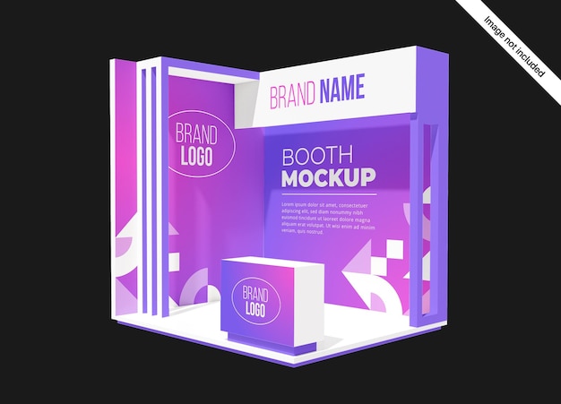 PSD 3D Stand Stand Veranstaltung Ausstellung Mockup Vorlage