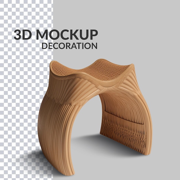PSD 3D-Stuhl mit transparentem Hintergrund