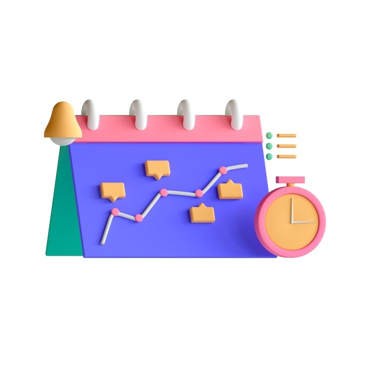 PSD psd 3d-symbol-kalender-zeitleiste