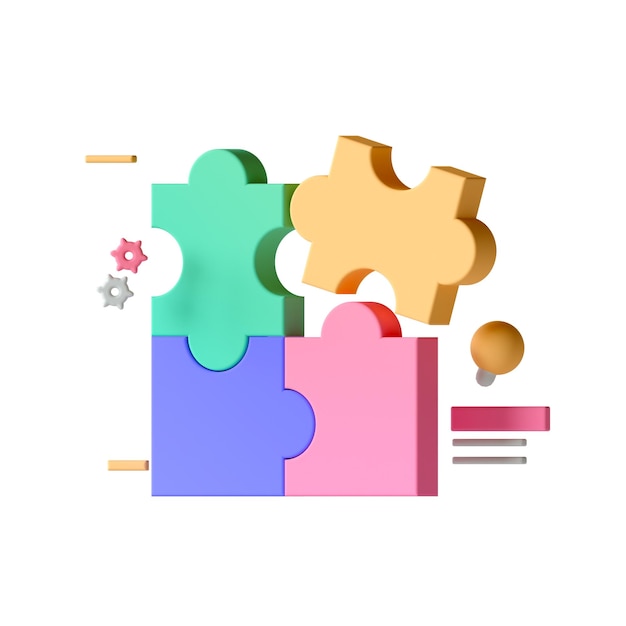 PSD 3D-Symbol-Puzzle-Problemlösung