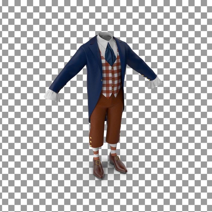 PSD psd 3d tailcoat em fundo isolado e transparente