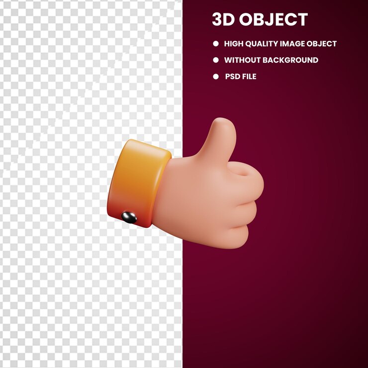 PSD psd 3d thumbsup (en inglés)