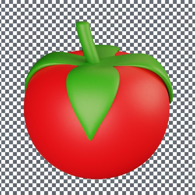 PSD psd 3d tomaten-symbol auf isoliertem und transparenten hintergrund