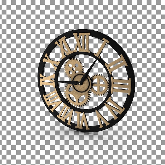 PSD 3D-Uhr-Symbol auf isoliertem und transparenten Hintergrund