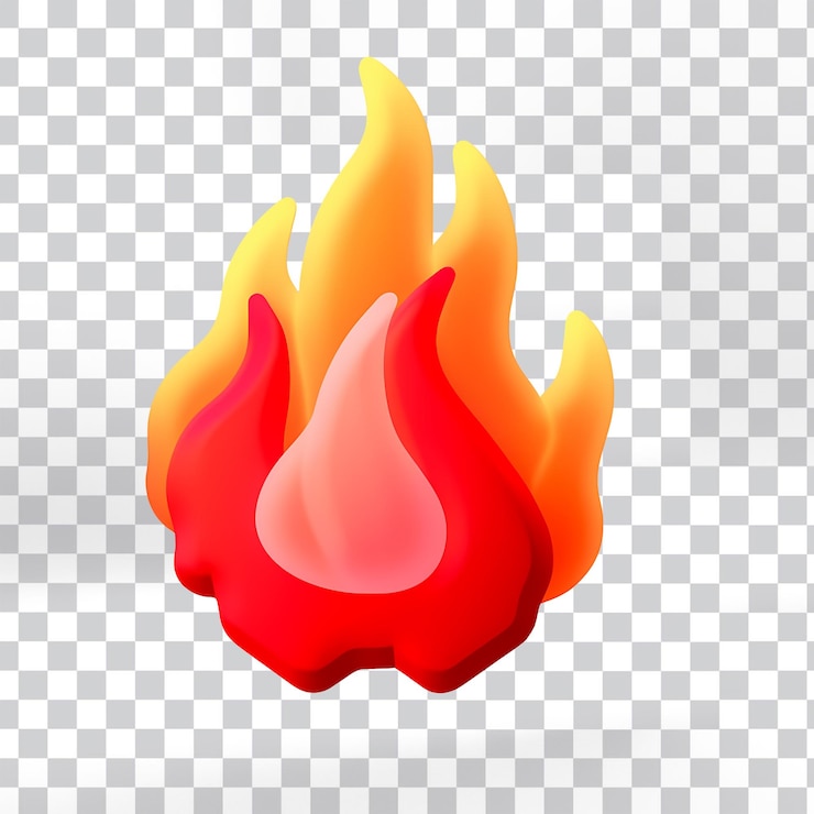 PSD psd 3d uma ilustração de fogo png download