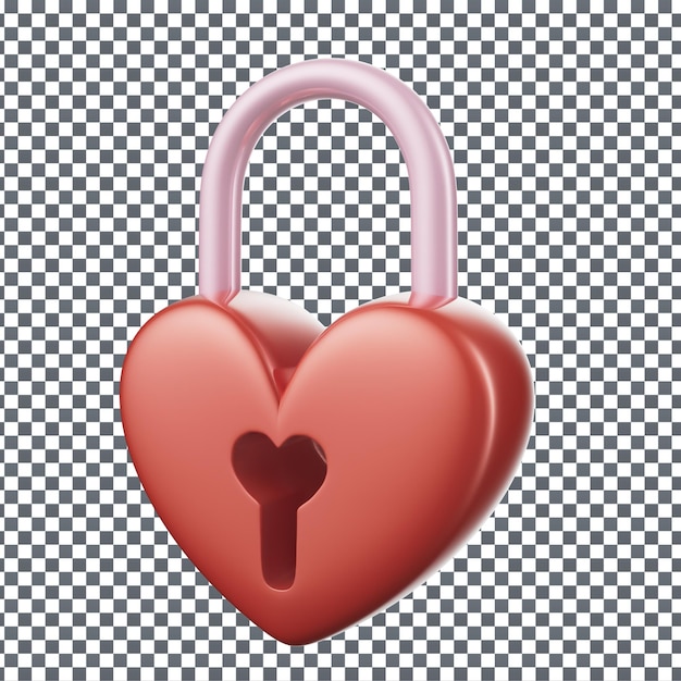 PSD 3D Valentinstag-Symbol auf isolierter und transparenter Hintergrund