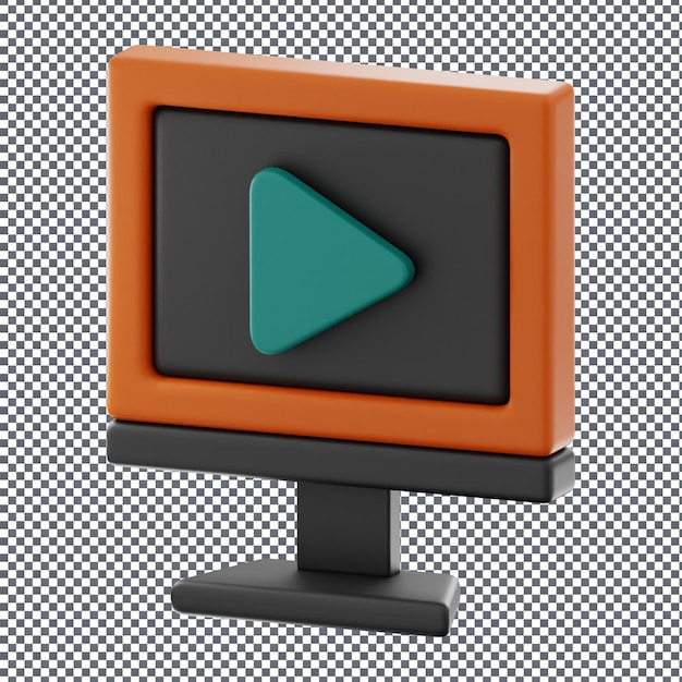 PSD 3D Video icon on Isolated and transparent background