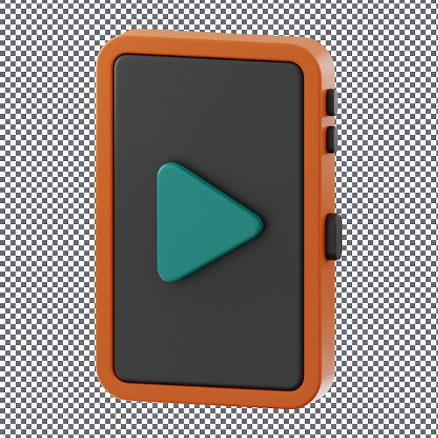 PSD 3D Video-Symbol auf isoliertem und transparenten Hintergrund