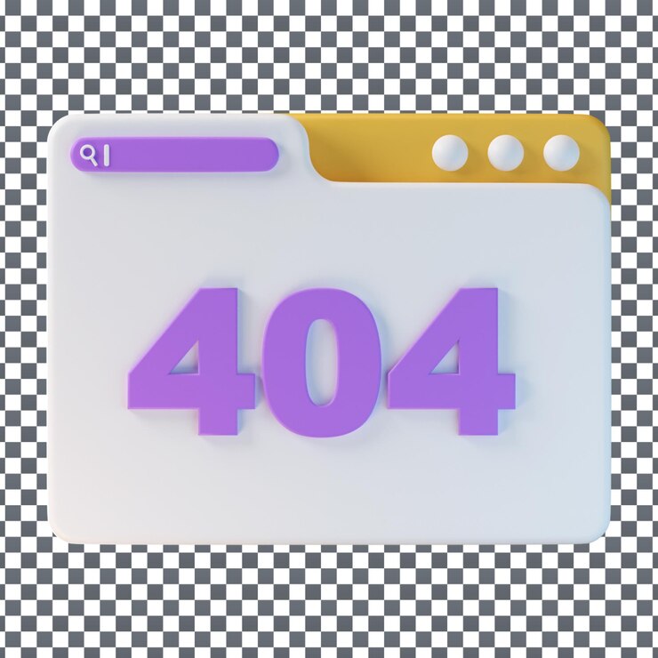 PSD psd 3d-web-404-symbol auf isoliertem und transparenten hintergrund