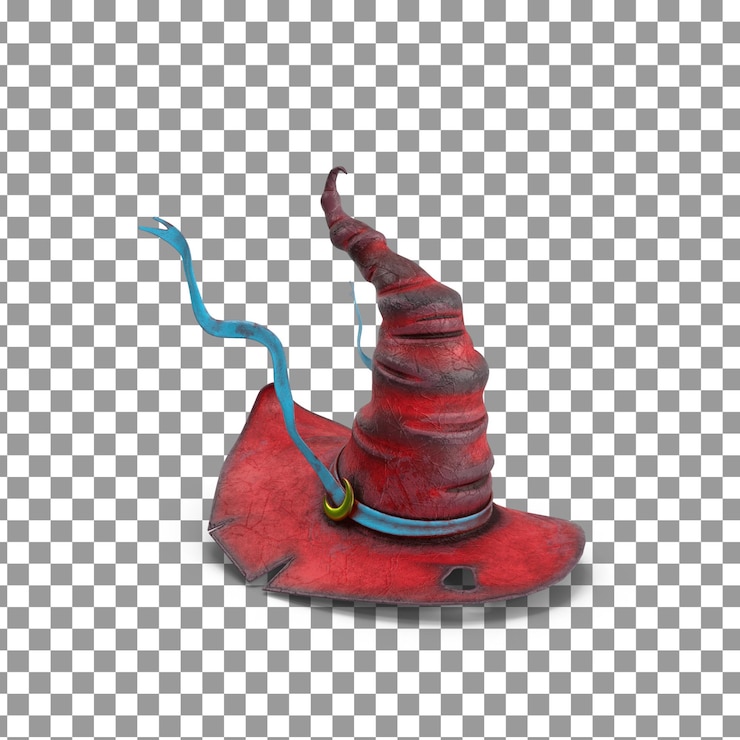 PSD psd 3d witch hat top auf isoliertem und transparenten hintergrund