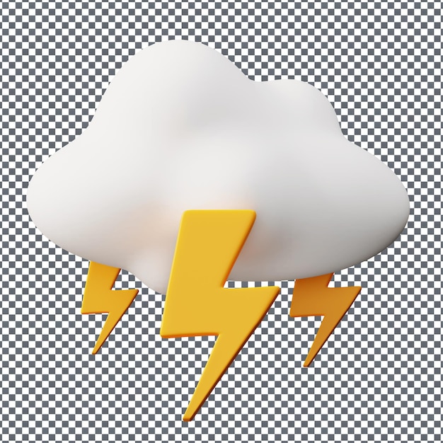 PSD 3D-Wolken-Symbol auf isoliertem und transparenten Hintergrund