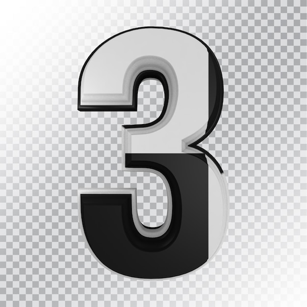 PSD 3D-Zahlenwiedergabe