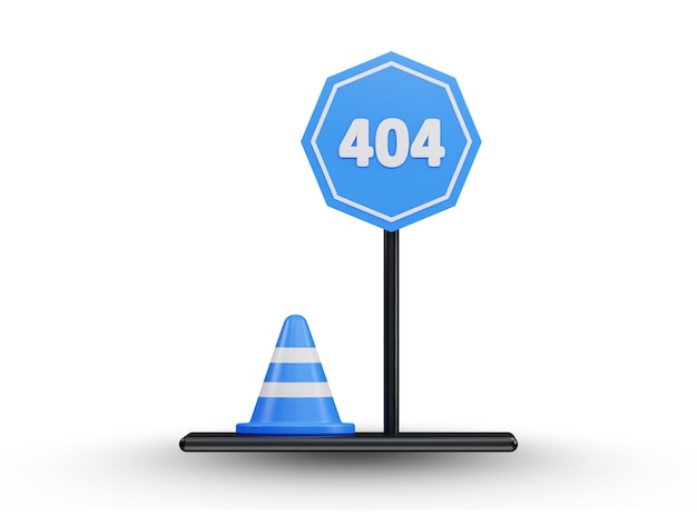 PSD 404-Seite nicht gefunden Fehlersymbol 3D-Rendering-Vektorillustration