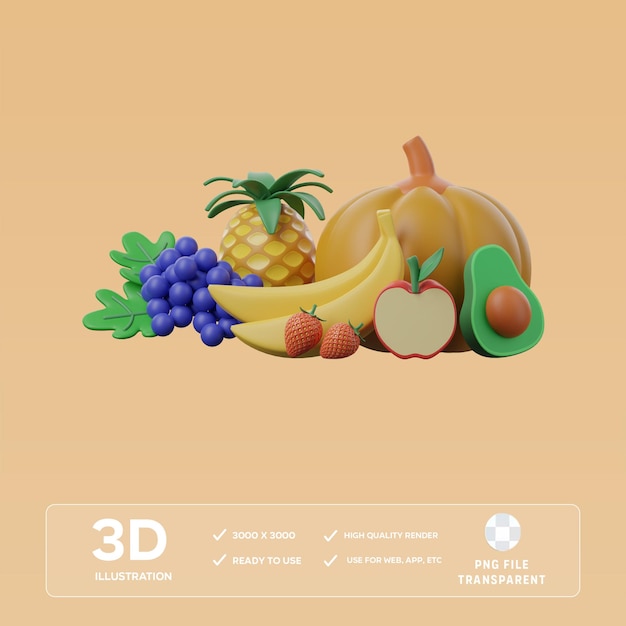 PSD 4Fruits 3D-Illustration