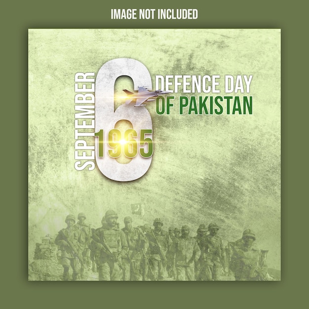 PSD psd 6 septembre, le jour de la défiance au pakistan, modèle de message sur les médias sociaux