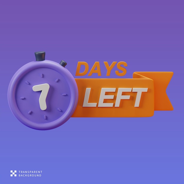 PSD 7 Tage links 3D-Illustration