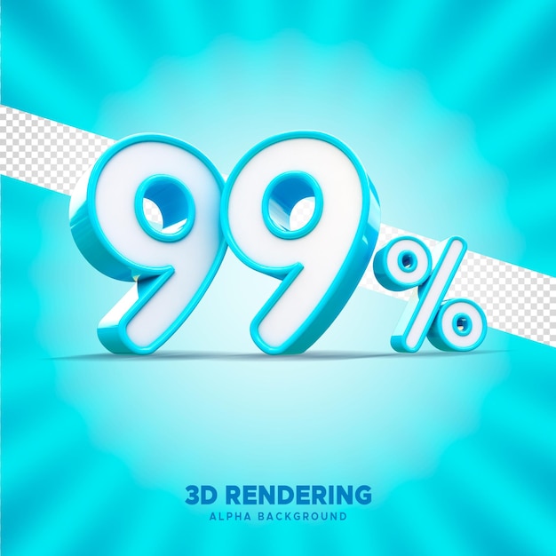 Psd 99 por ciento renderización 3d con fondo alfa