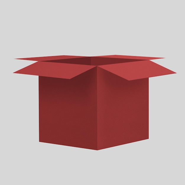 PSD Abre una caja de colores Mockup de fondo transparente