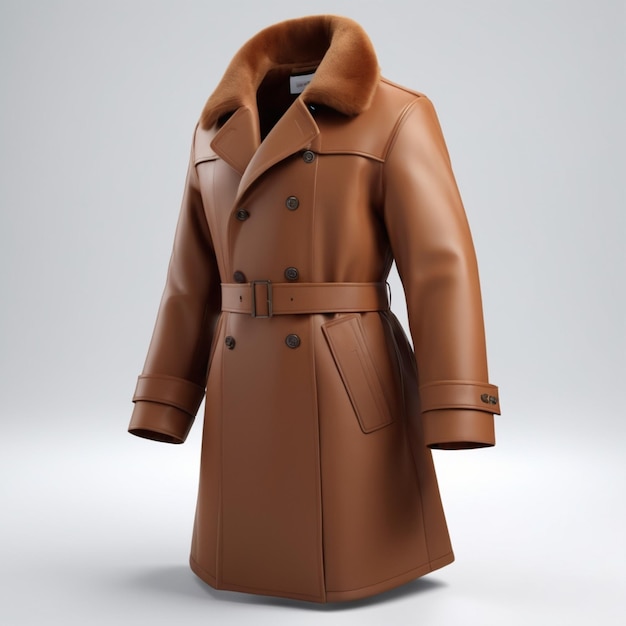 PSD psd de abrigo marrón sobre un fondo blanco