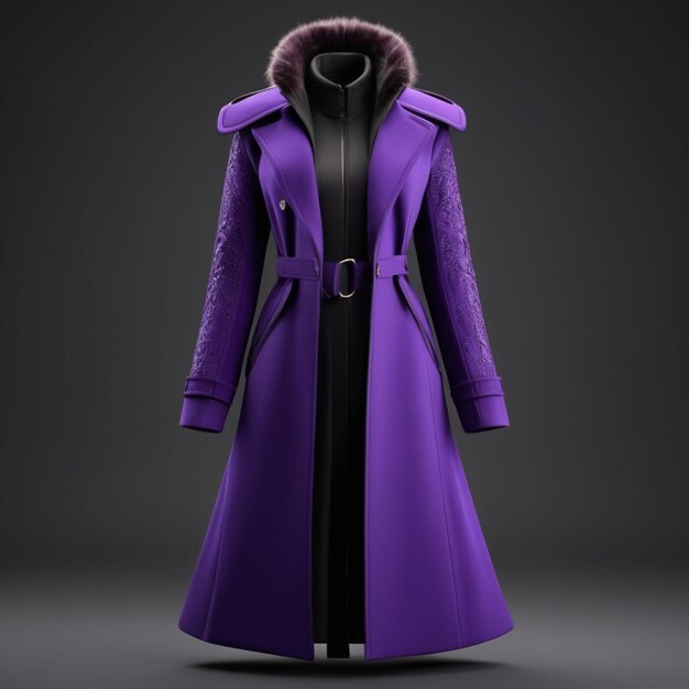 PSD psd de abrigo púrpura sobre un fondo oscuro