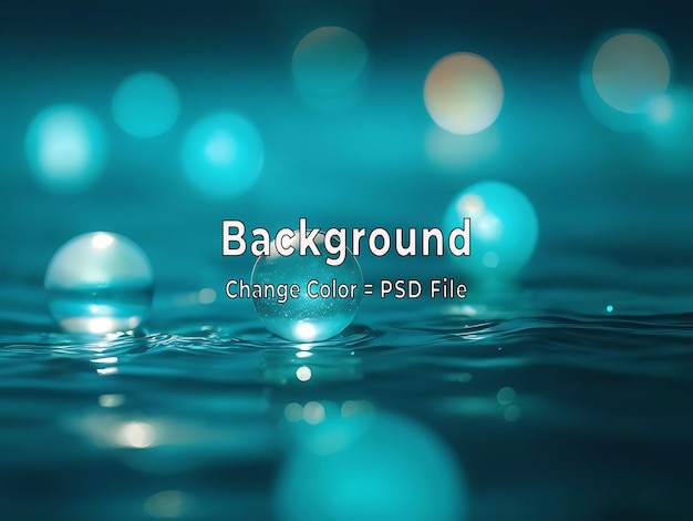 PSD Abstract Bokeh Blau Aqua Glow mit Glaskugel Lichtkugeln Hintergrund