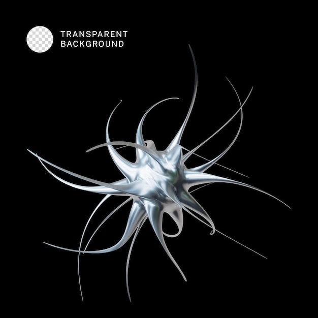 psd abstract chrome shape 3d rendering