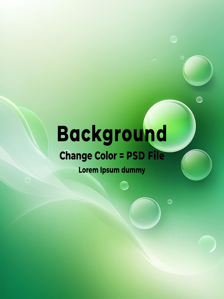 PSD psd abstract dreamy green bubbles light particles background