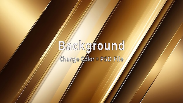 PSD Abstract luxuoso dourado com iluminação de gradiente sutil e linhas diagonais de fundo