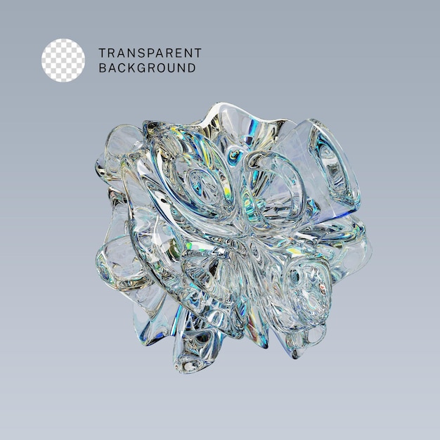 psd abstract modern shape glass material design 3d rendering