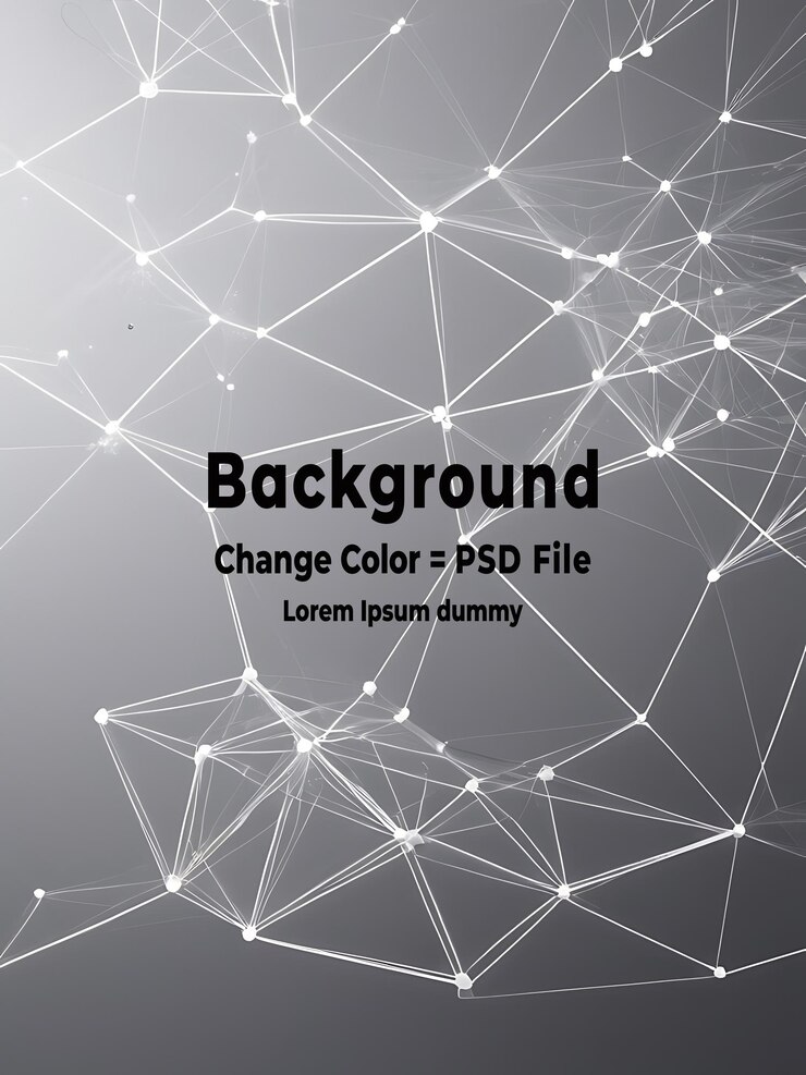 PSD psd abstracto red tecnológica de polígono gris blanco con fondo de tecnología de conexión puntos y líneas abstractos fondo de textura renderización 3d